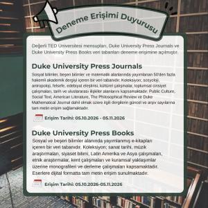 Veri Tabanı Deneme Erişimi Duyurusu